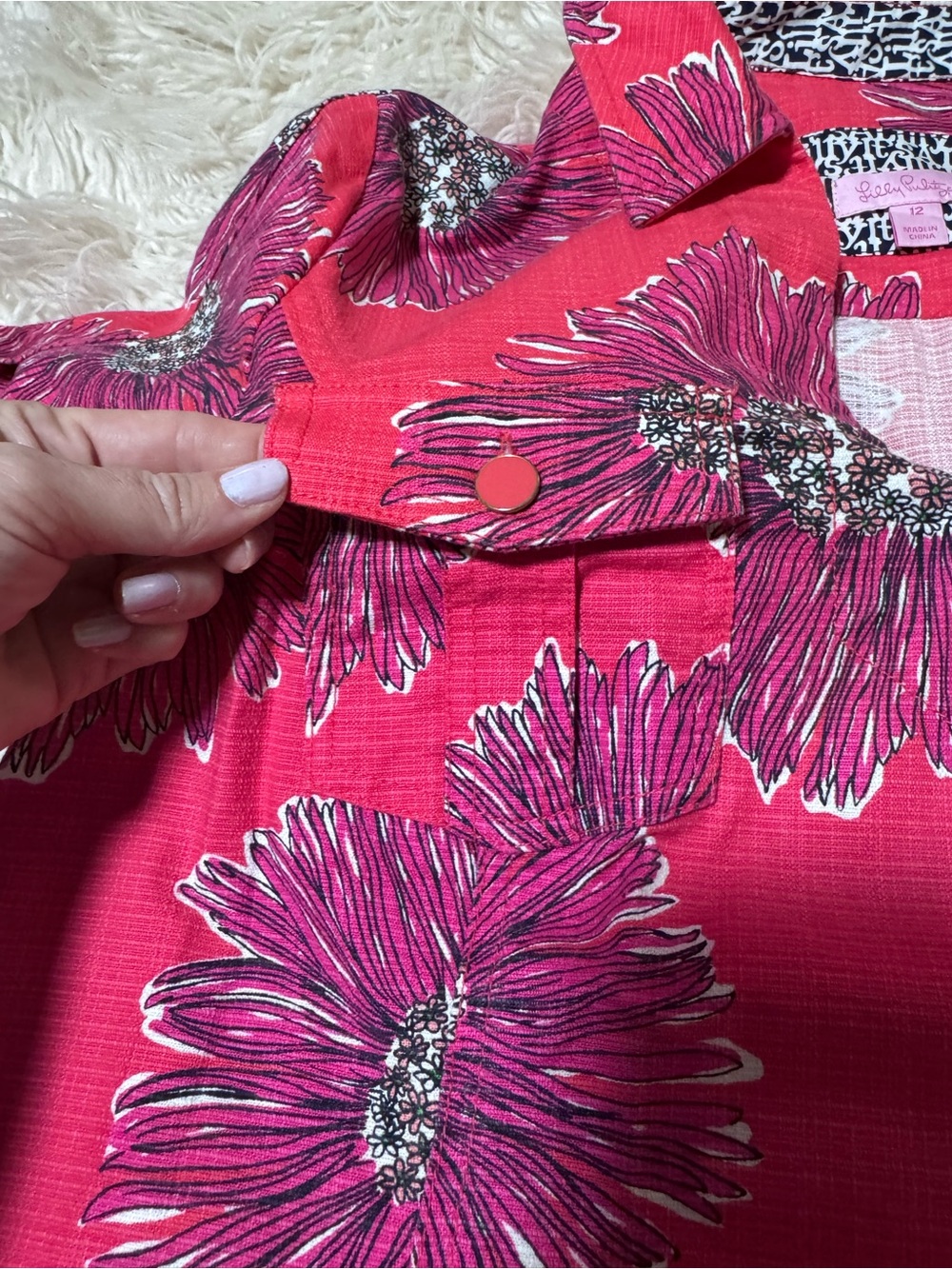 Lilly Pulitzer Stephanie Island Coral Boom Boom shift dress Size 12 With Sleeves - Picture 9 of 12